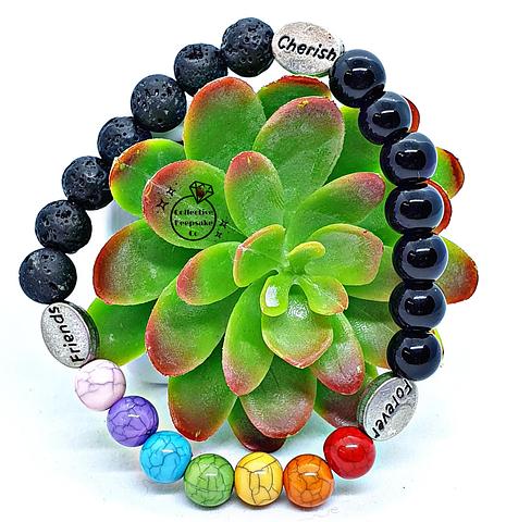 Rainbow Bead Diffuser Bracelet  'CFF'