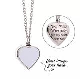 Inscripted Heart and Photo Urn Pendant