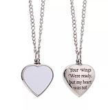 Inscripted Heart and Photo Urn Pendant